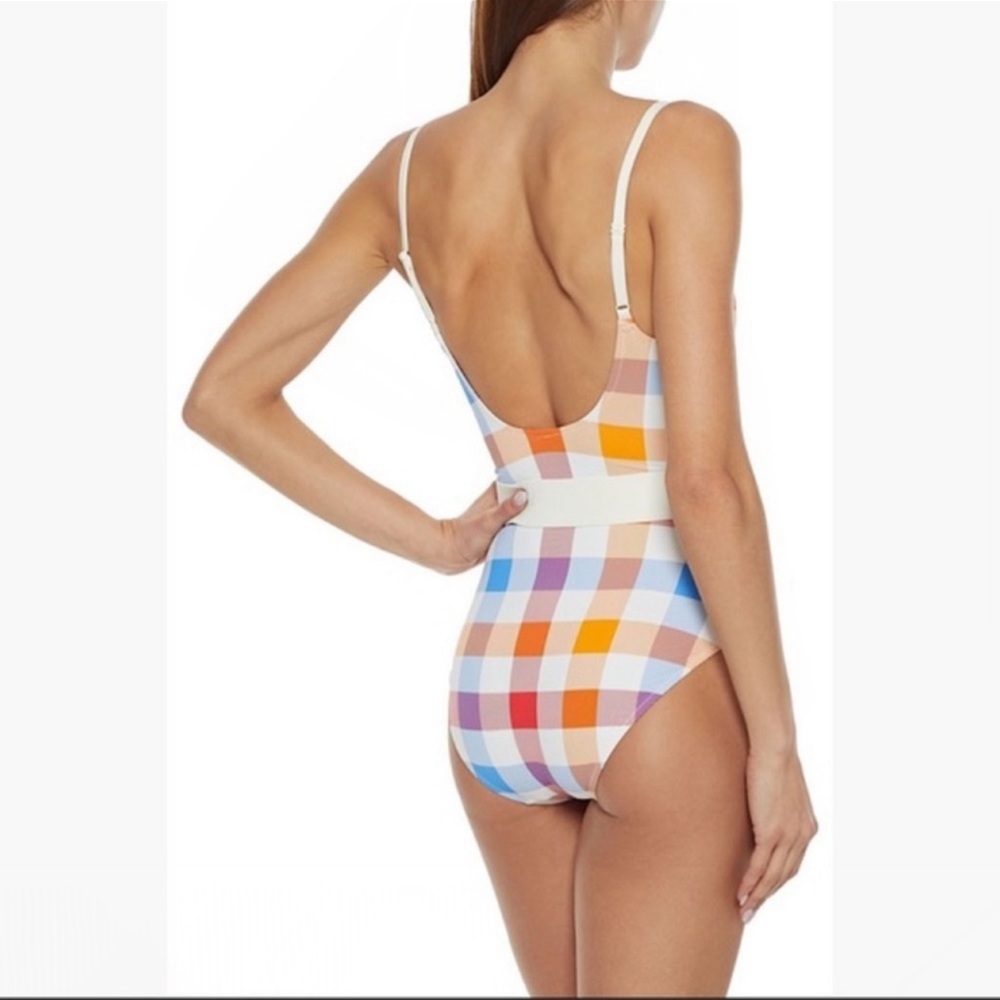 Solid & Striped Nina Belt One Piece in Beach Plaid - Picture 5 of 16